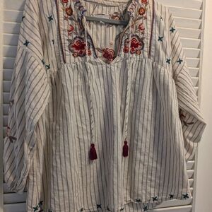 Johnny Was embroidered shirt